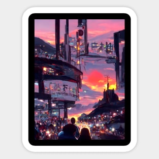 Calm Night Citylight Sticker